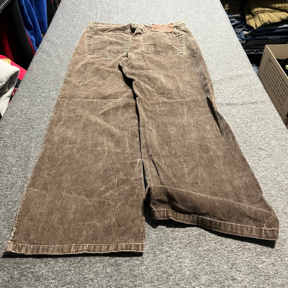 KXD Brown Corduroy Baggy Wide Leg Pants Mens 32x30 Vintage Style Skater Trousers